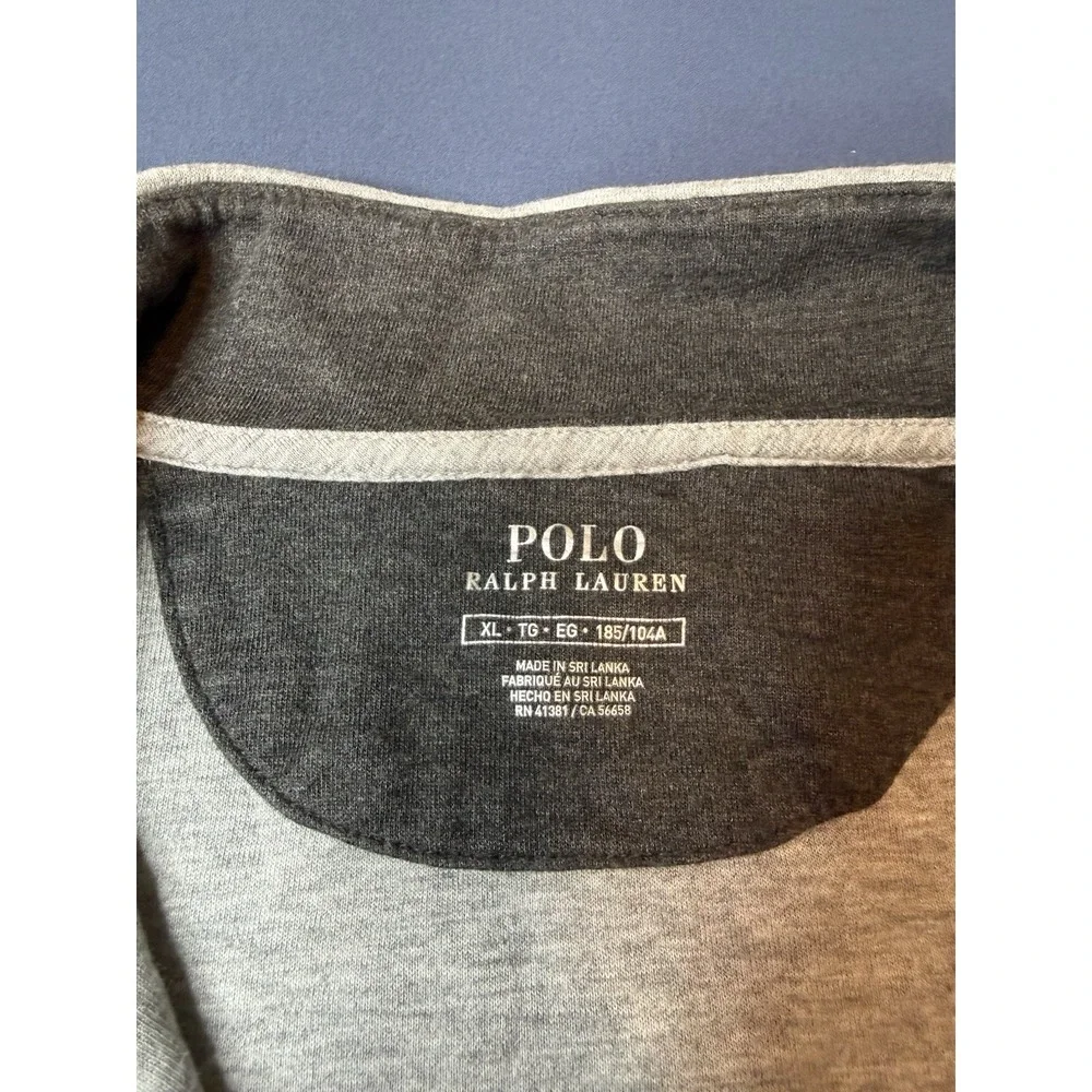 Polo Ralph Lauren Men's Gray 1/4 Zip Mock Neck Knit Cotton Sweater XL